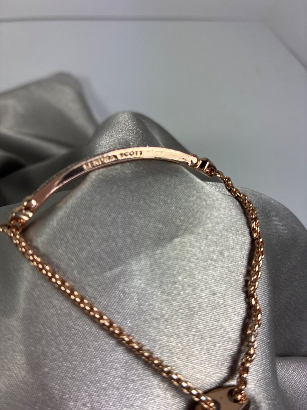 Kendra Scott Gold Pavé Bar Slider Bracelet Adjustable Crystal Chain - Picture 6 of 6
